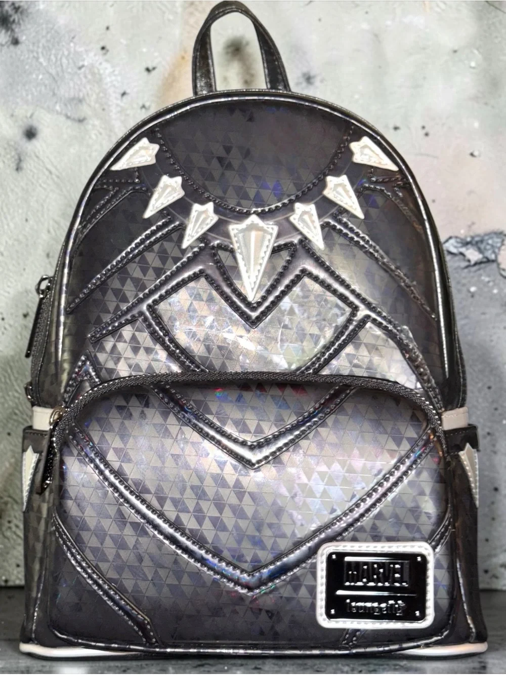 Disney Marvel Loungefly Metallic Black Panther Cosplay Mini Backpack